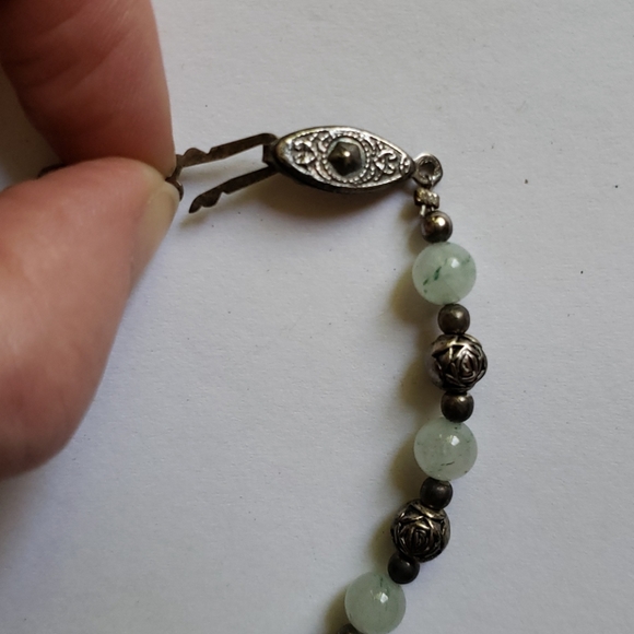 Vintage Adventurine rose bead bracelet - Picture 6 of 8